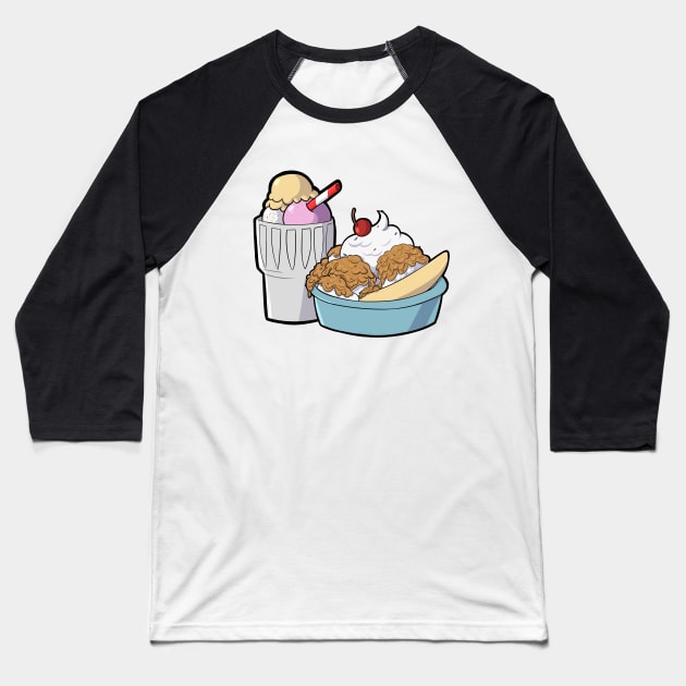 Sundae Funday Baseball T-Shirt by SakuraSundae